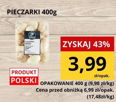 Pieczarki 400g promocja w Supeco