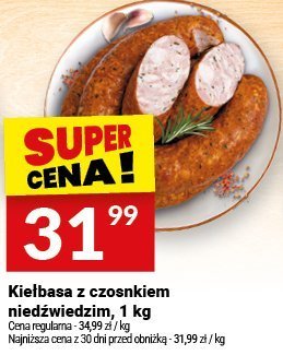 Kiełbasa z czosnkiem niedźwiedzim, 1 kg promocja w Twój Market