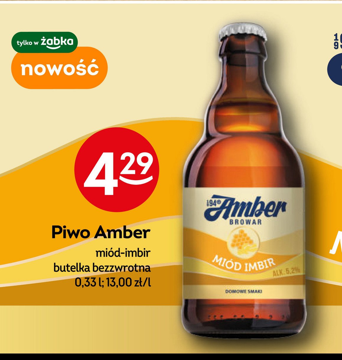 Piwo miód-imbir Amber promocja w Żabka