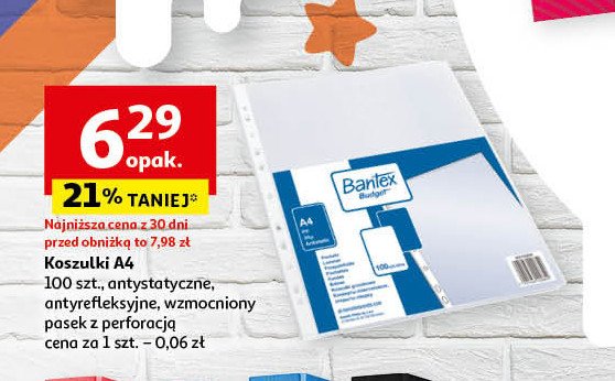 Koszulki groszkowe a4 Bantex promocja