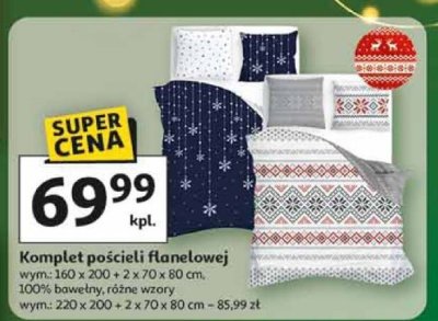 Komplet pościeli flanelowej promocja w Auchan