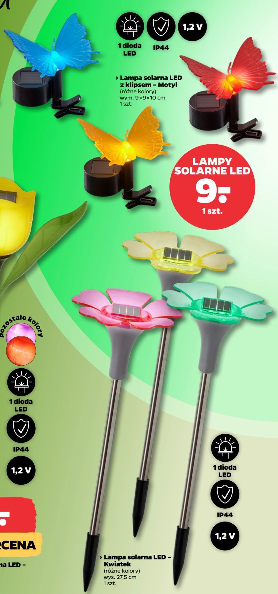 Lampa solarna motyl promocja w Netto