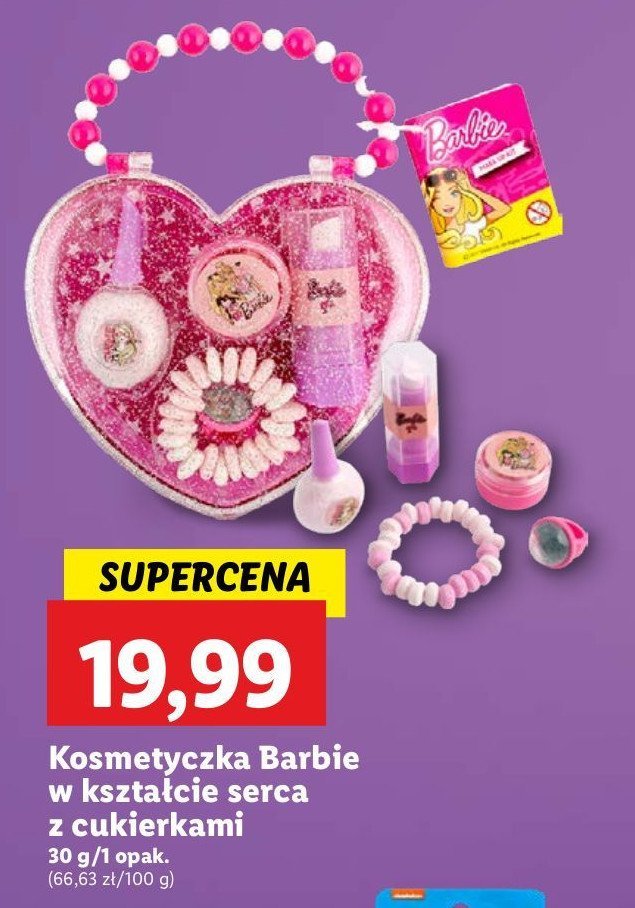 Kosmetyczka serduszko ze słodyczami Barbie promocja