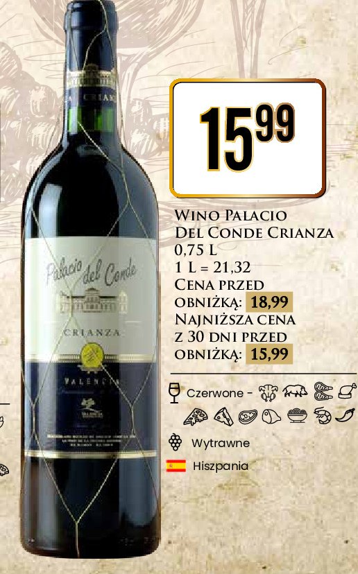 Wino PALACIO DEL CONDE CRIANZA promocja