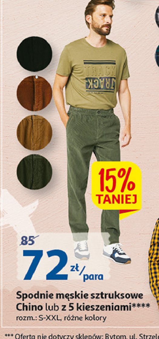 Spodnie sztruksowe z 5 kieszeniami Auchan inextenso promocja