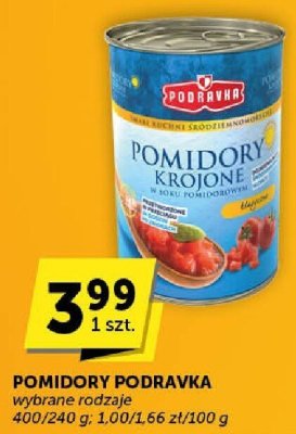 Pomidory Podravka krojone promocja w Euro Sklep
