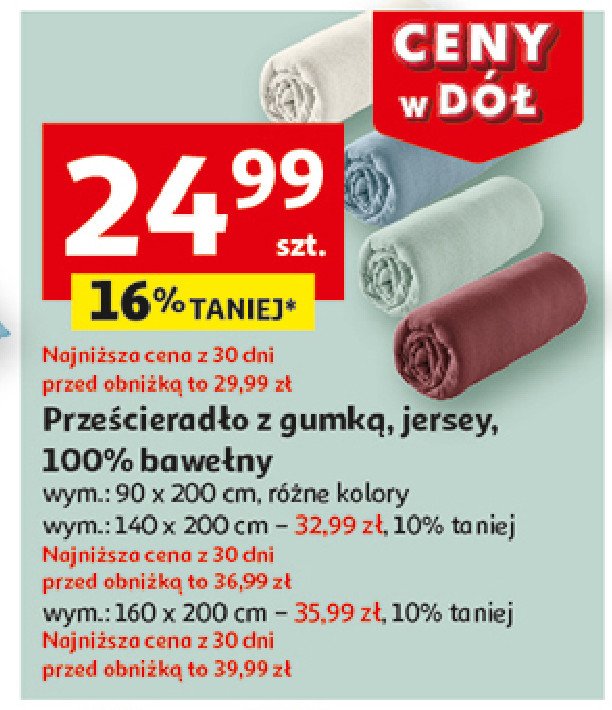 Prześcieradło z jerseyu 90 x 200 cm Actuel promocja