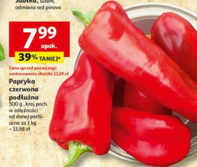 Papryka czerwona podłużna promocja w Auchan