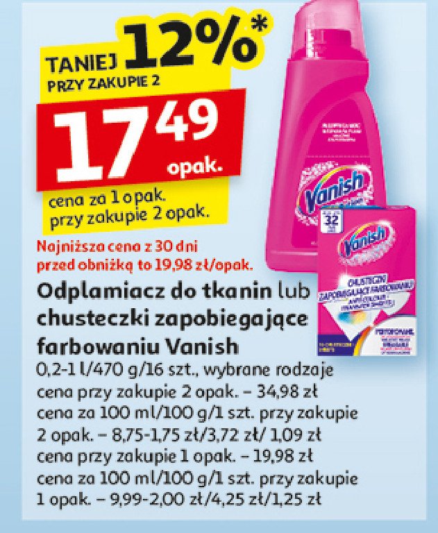 Chusteczki zapobiegające zafarbowaniu ubrań Vanish color protect promocja