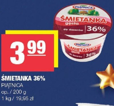 Śmietanka 36% PIĄTNICA promocja w SPAR