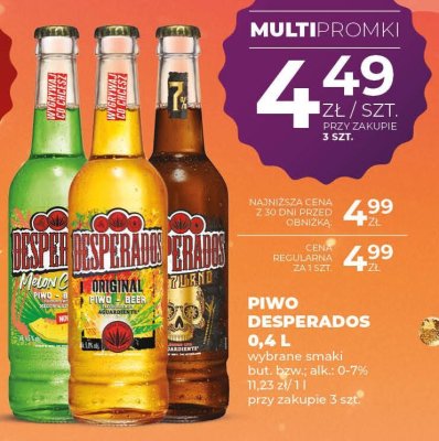 Piwo Desperados 0,4 L wybrane smaki promocja w Duży Ben