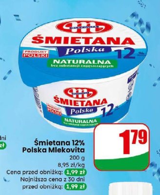 Śmietana polska 12% naturalna promocja w Dino