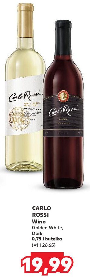 Wino Carlo rossi golden white promocja w Kaufland