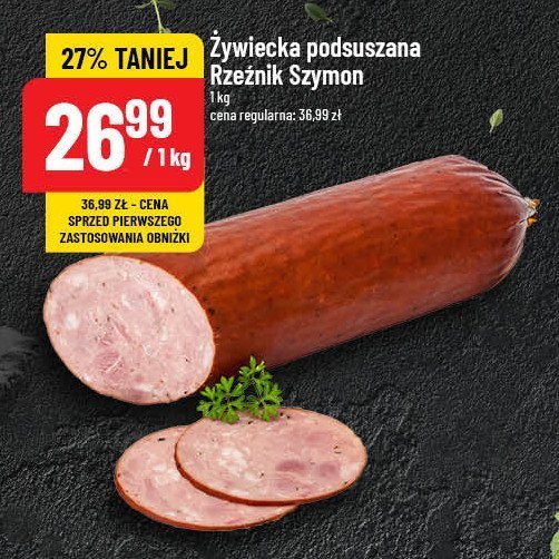 Kiełbasa zywiecka Rzeźnik szymon poleca promocja