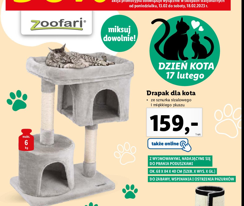Drapak dla kota 68 x 84 x 40 cm Zoofari promocja