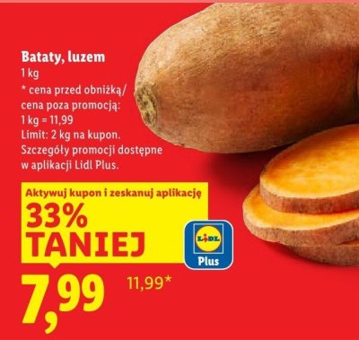 Bataty luzem promocja w Lidl