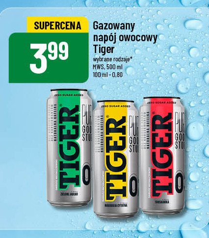 Napój pure zielone jabłko Tiger energy drink promocja