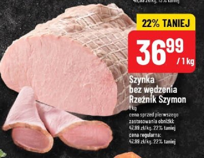 Szynka bez wedzenia Rzeźnik Szymon promocja w POLOmarket