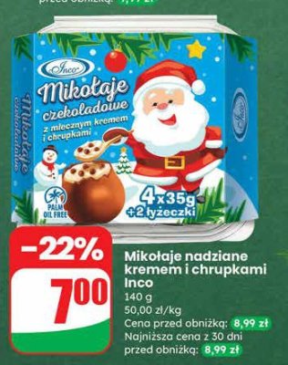 Mikołaje nadziane kremem i chrupkami  promocja w Dino