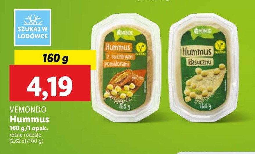 Hummus z suszonymi pomidorami Vemondo promocja