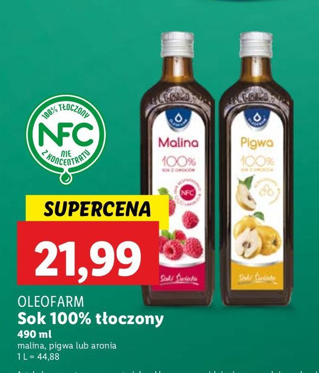 Sok malinowy Oleofarm promocja w Lidl