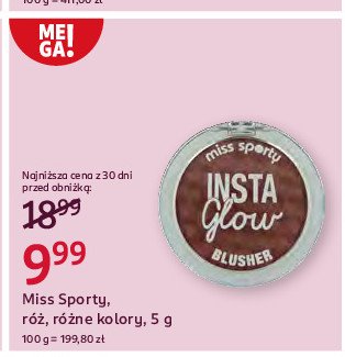 Bronzer Miss sporty insta glow promocja w Rossmann