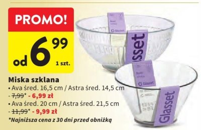 Miska szklana Ava śred. 16,5 cm / Astra śred. 14,5 cm promocja w Intermarche