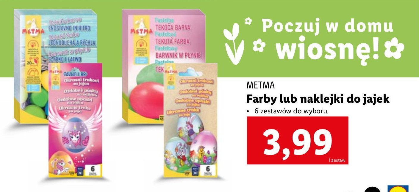 Naklejki do jajek Metma promocja w Lidl