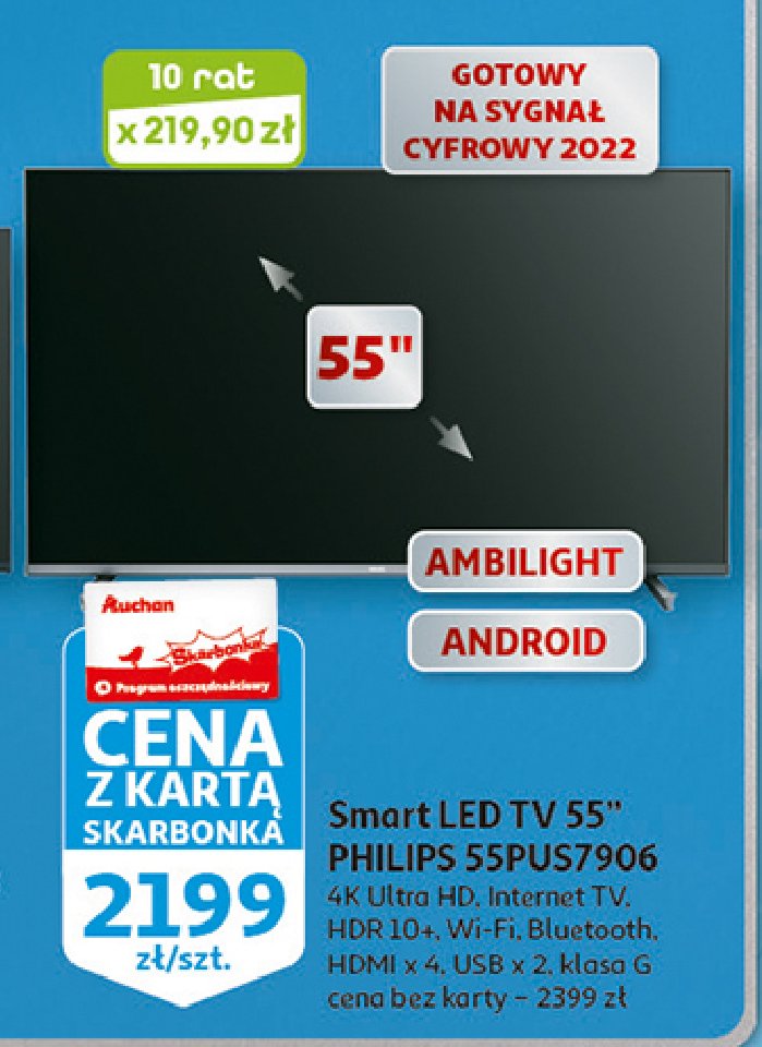Telewizor led 55" 55pus7906/12 Philips promocja