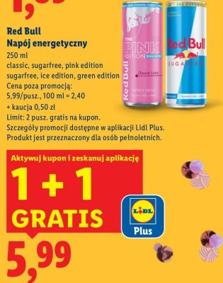 Napój energetyczny sugarfree promocja w Lidl