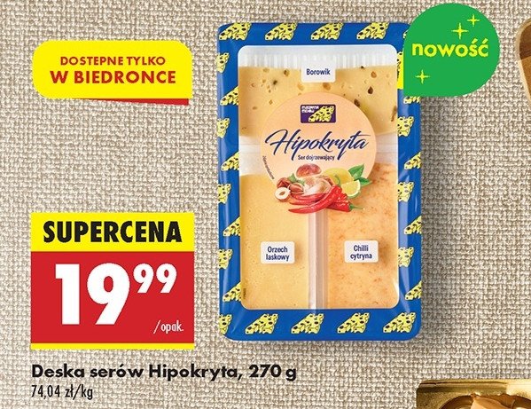 Deska serów hipokryta promocja w Biedronka