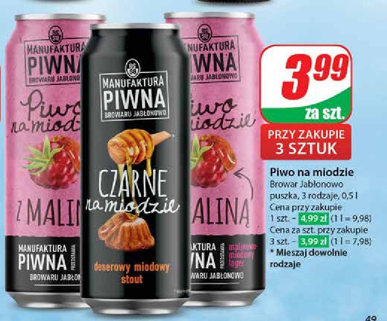 Piwo Manufaktura piwna z maliną promocja w Dino