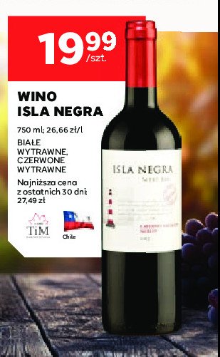 Wino ISLA NEGRA RESERVA CABERNET SAUVIGNON promocja