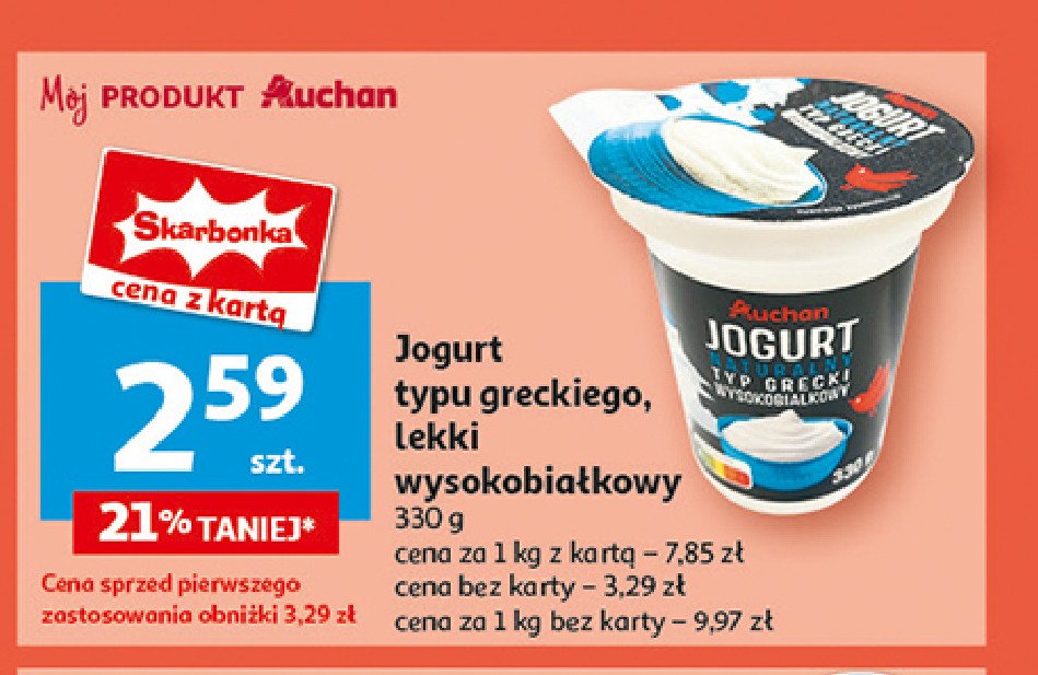 Jogurt naturalny typu greckiego Auchan promocja