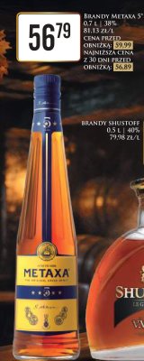 Brandy SHUSTOFF 0,5 L promocja w Dino