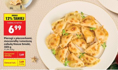 Pierogi z pieczarkami, mozzarellą i smażoną cebulą promocja w Biedronka