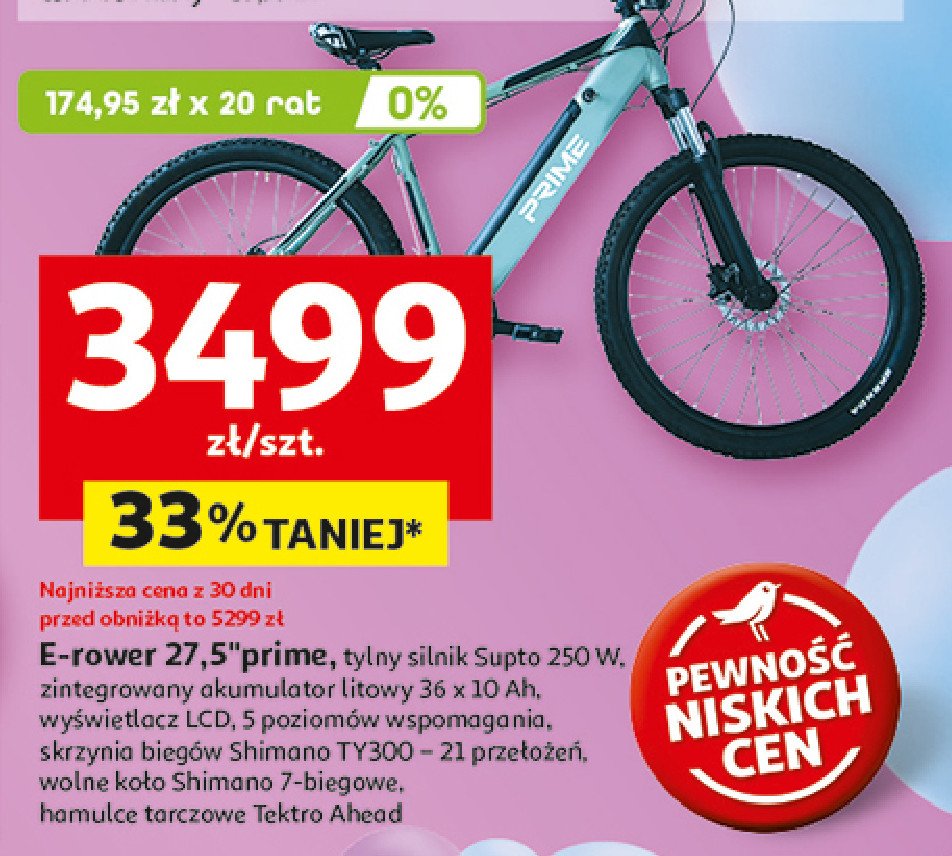 Rower elektryczny 27.5 promocja w Auchan