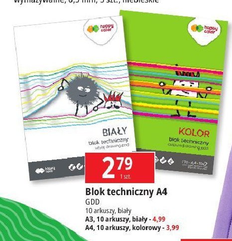 Blok techniczny a4/10 k HAPPY COLOR promocja