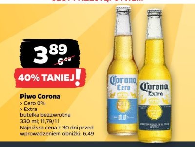 Piwo Corona Cero 0% bezalkoholowe promocja w Netto