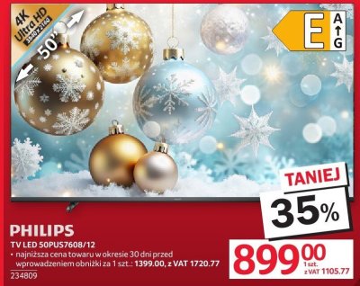 Telewizor TV LED 50PUS7608/12 PHILIPS promocja w Selgros