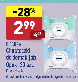 Chusteczki do demakijażu z płynem micelarnym Biocura promocja