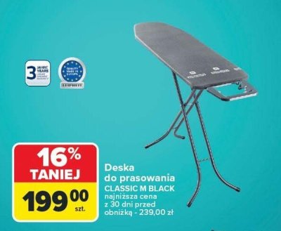 Deska do prasowania Leifheit CLASSIC M BLACK najniższa cena z 30 dni przed obniżką - 239,00 zł promocja w Carrefour