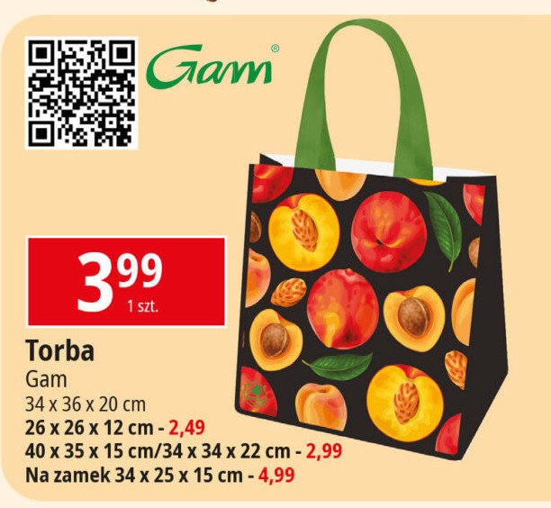 Torba na zakupy 34 x 36 x 20 cm Gam promocja