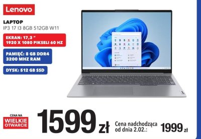 Laptop IP3 17 I3 8GB 512GB W11 promocja w RTV EURO AGD