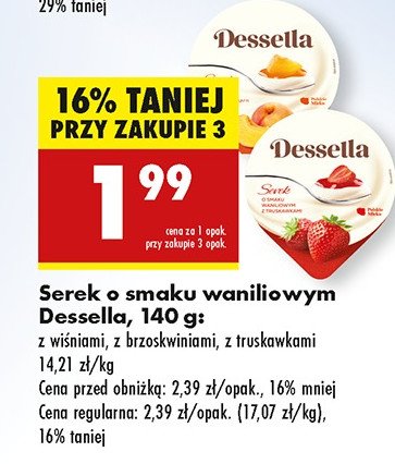 Serek waniliowy z wiśniami Dessella promocja w Biedronka