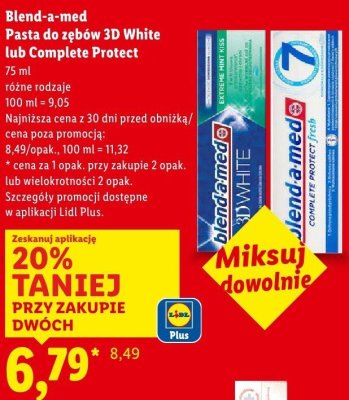 Pasta do zębów Complete Protect promocja w Lidl