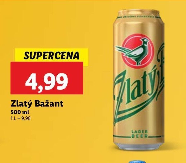 Piwo Zlaty bazant original promocja w Lidl