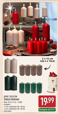 Świece blokowe HOME CREATION promocja w Aldi