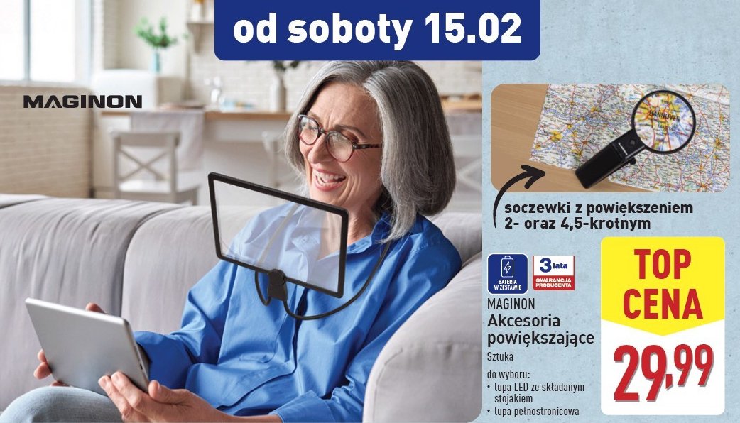 Lupa pełnostronicowa z uchwytem na szyję Maginon promocja w Aldi