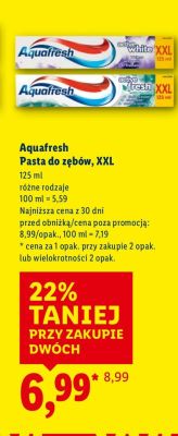 Pasta Aquafresh Pasta do zębów, XXL promocja w Lidl